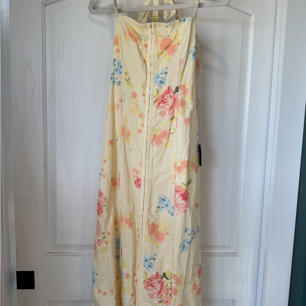 Lulu's Floral Maxi Dress in Yellow and Pink - Picture 4 of 6